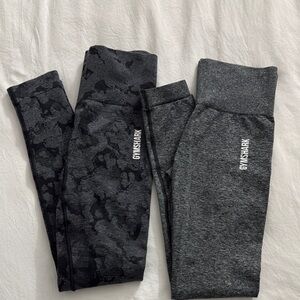 Gymshark Charcoal and Black Patterned Leggings